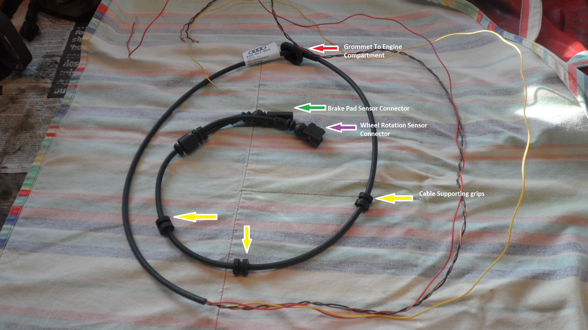 Brake Pad Wear (+ABS) Cable Repair Kit - 8Z0 927 904